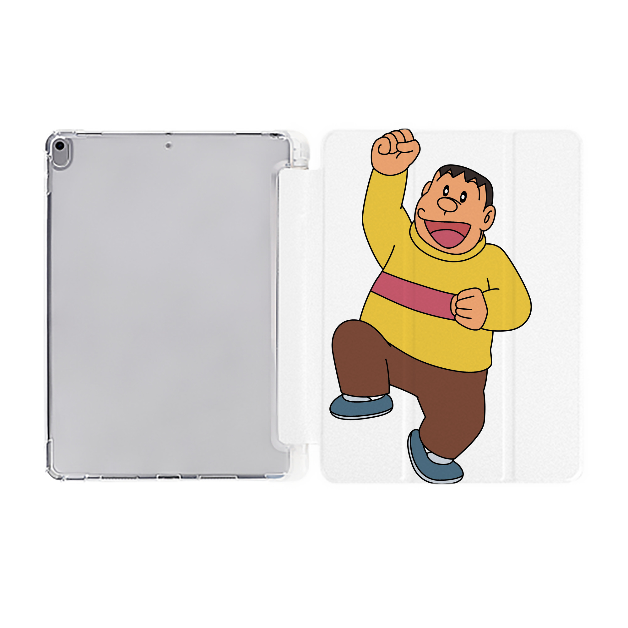 （画像用） ドラえもん 剛田武 Doraemon Gouta Takeshi IPad ケース ペン収納付き 三つ折りスタンド PUレザー×シリコン 対応機種9.5/10.5/10.9インチ